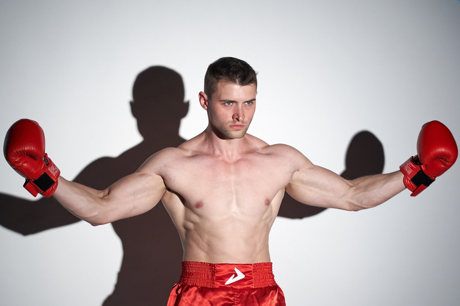 boxer wearing red gloves