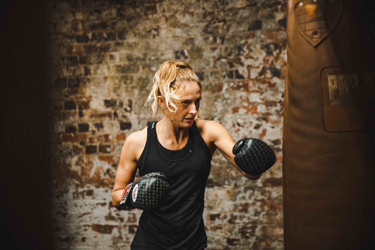female boxer throwing a punch