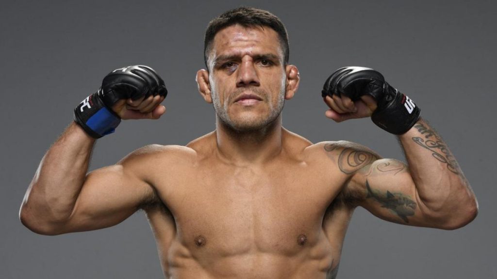 LAS VEGAS, NEVADA - NOVEMBER 14: Rafael Dos Anjos of Brazil poses for a portrait after his victory during the UFC Fight Night event at UFC APEX on November 14, 2020 in Las Vegas, Nevada. (Photo by Mike Roach/Zuffa LLC) Rafael Dos Ajos